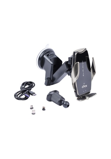 A8g Gri Araç Tutucu 15 W Kablosuz Hızlı Şarj, Otomatik Kıskaçlı Gri