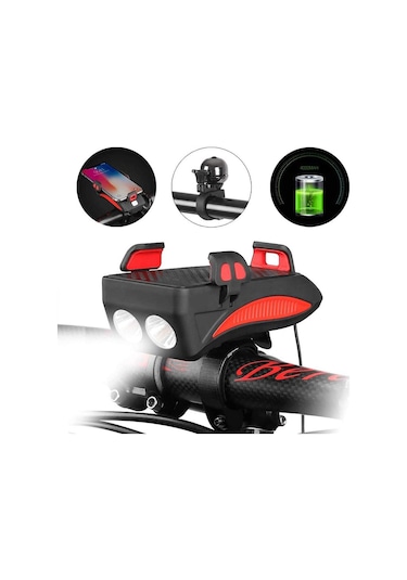 3 'ü 1 Usb Bisiklet Far Led Bisiklet Telefon Tutucu