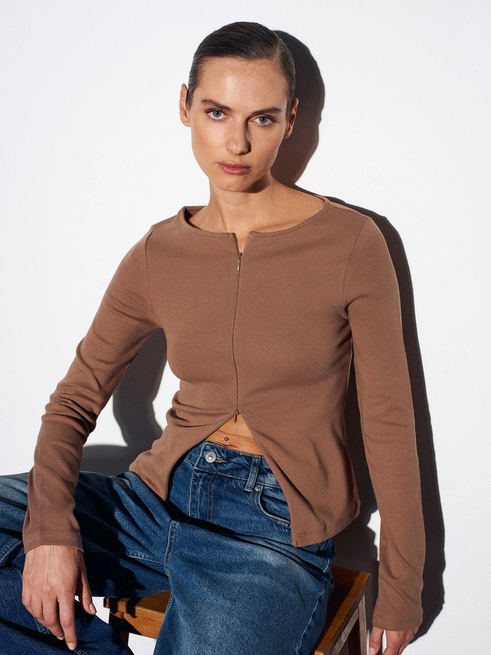 31993 Çift Fermuarlı Top-vizon Vizon