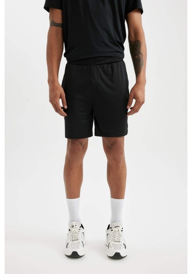 DeFactoFit Standart Fit Normal Kesim Sporcu Kısa Paça Şort C9176AX24AUBK81 Siyah