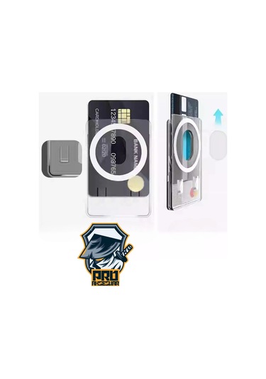 İphone Uyumlu  12-13-14-15-16 Pro-max - Samsung Uyumlu Magsafe Kartlık Manyetik Cardsafe Şeffaf Kredi