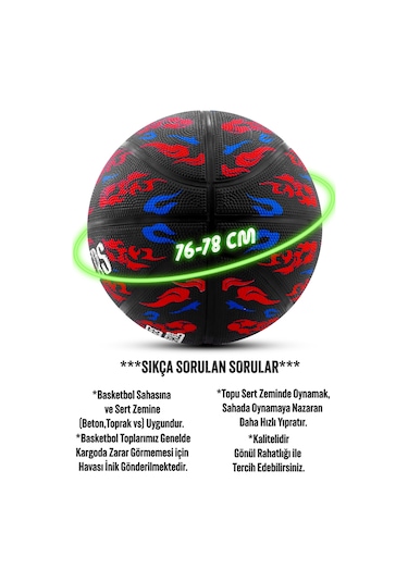 Telvesse Tb500 Buzzers Basketbol Topu Grafiti Kauçuk Dayanıklı Deep Channel Kabartmalı No:7