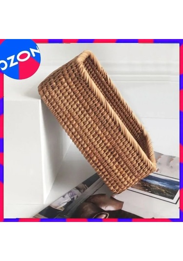 Qingmipy El Örgüsü Vintage Sepet - 20x14 Cm - Çay, Kuruyemiş Ve Takılar İçin Şık Depolama Kahverengi