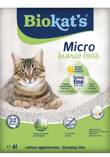 Biokat's Micro Bianco Fresh Topaklaşan Kedi Kumu 6 L