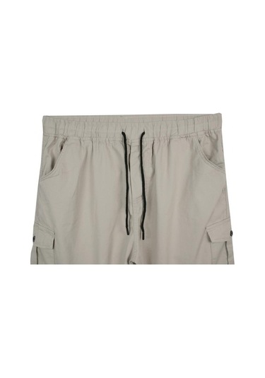 Kargo Cepli Büyük Beden Likralı Jogger Pantolon Taş