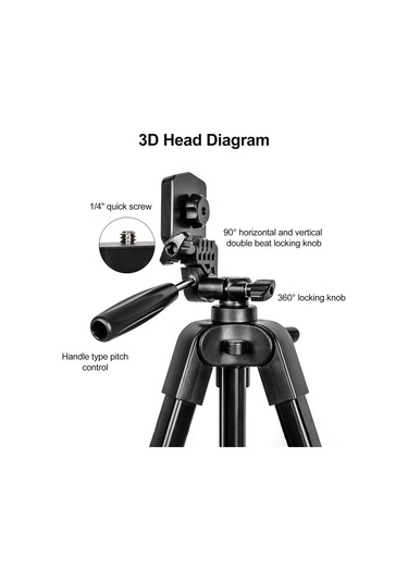 Monyee "kıngjoy Vt-688 Taşınabilir 5 Ayarlı Mini Tripod, 360 Dönebilir Başlık, 2kg Taşıma Kapasiteli, Kablosuz Kumandalı Alüminyum Sehpa"