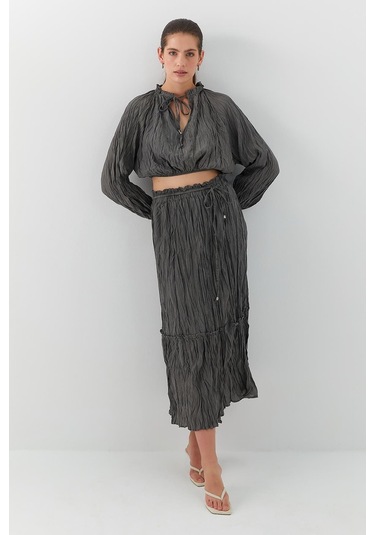 Kraş Dokulu Etek Takım Antrasit Antrasit