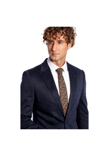 Wessi Lacivert Düz Slim Fit Erkek Ceket Lacivert