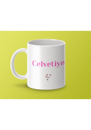 Celvetiye İsimli Kupa Bardak, İsimli Bardak, Hediye Kupa Bardak, Kahve Kupa Bardak