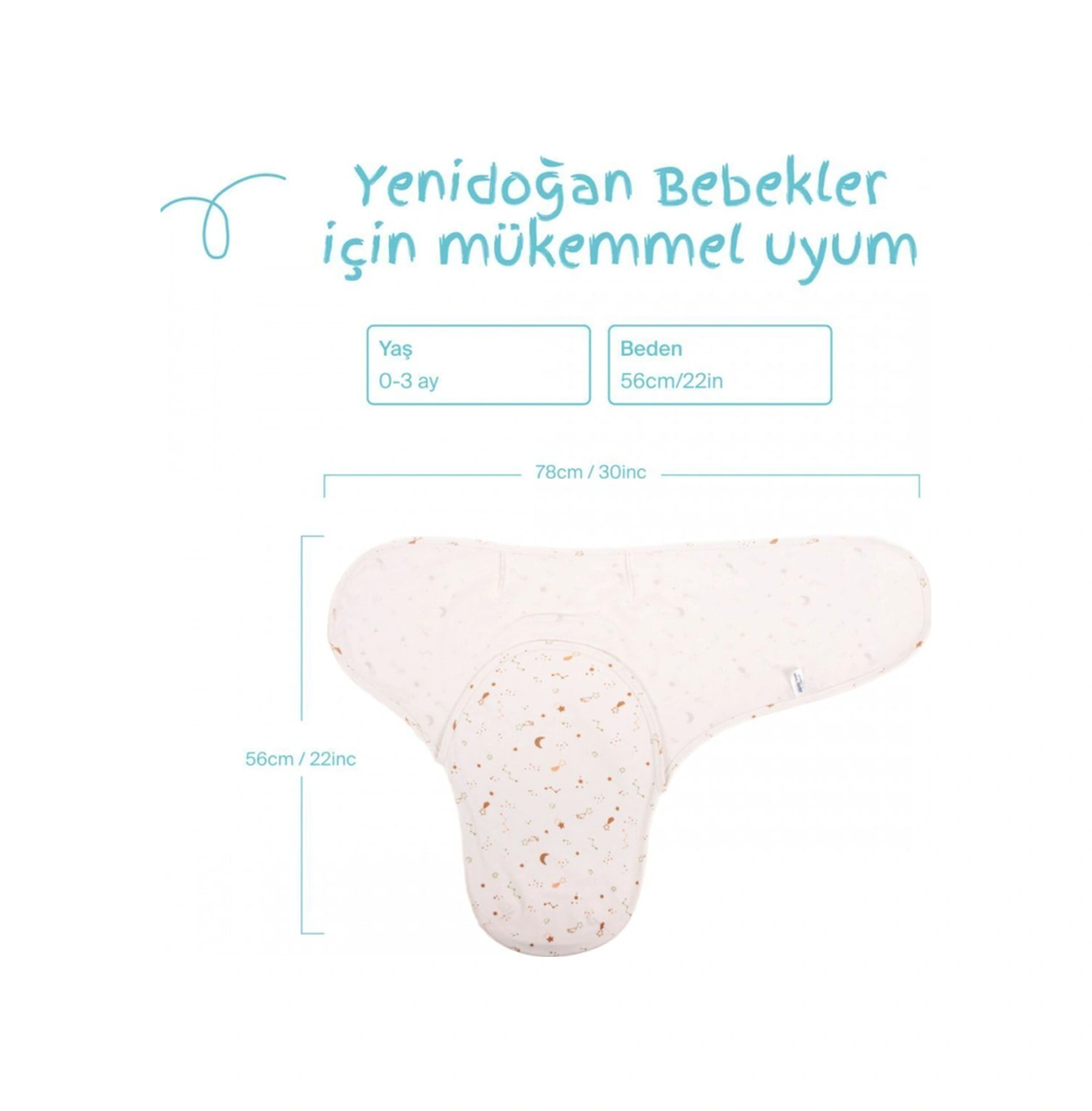 Renkli Desenli %100 Pamuk Kundak Ekru