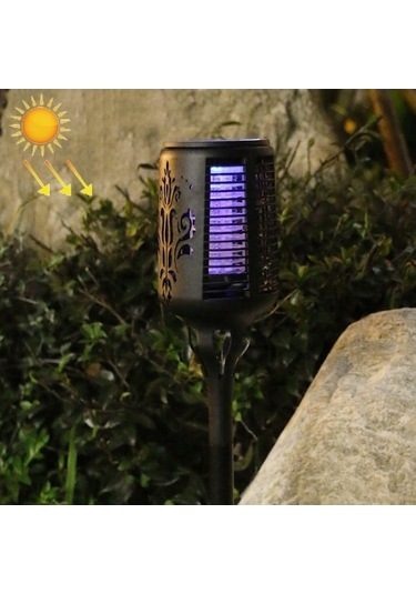 Bahçe Aydınlatma Güneş Sivrisinek Öldürücü Lamba Avlu Bahçe Uv Sivrisinek Tuzağı Siyah