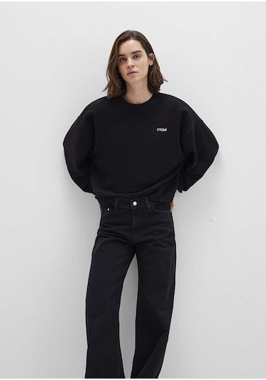 Mavi Yuvarlak Yaka Logo Siyah Kadın Sweatshirt M1s10490-900 SiYAH