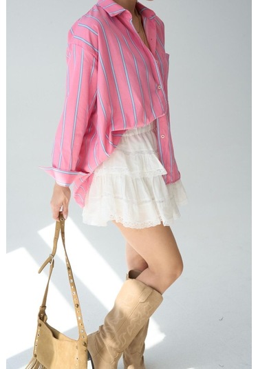 Cepli Gömlek - Pembe-mavi Pembe - Mavi