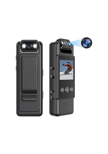 Geeksen Siyah Wıfı Mini Gönüllü Kamerası - 1080p Full Hd, 180 Döner Lens, Gece Görüşü, Hareket Algılama, Dahili Pil