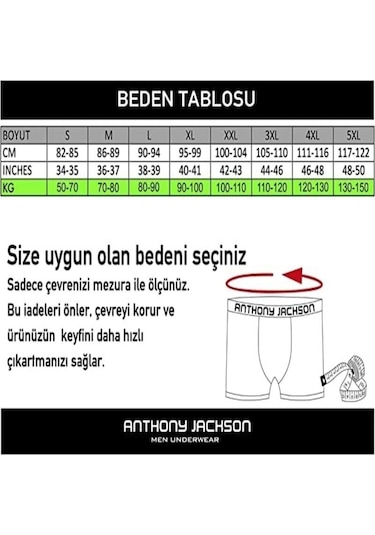 Anthony Jackson Likralı Premium Erkek Boxer Eddy 6'lı Siyah