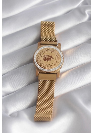 Dodes Dodes 316l Çelik Gold Renk Mıknatıslı Hasır Zirkon Taşlı Çeyrek Altın Model Kadın Bileklik Tg2 Çok Renkli