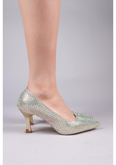 Nowra Taşlı Stiletto Gold-8453 Gold