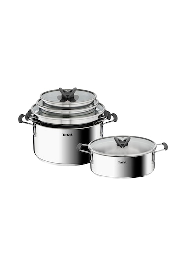 Tefal Optispace 8 Parça Çelik Tencere Seti 587635