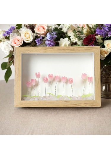 Homyl Dıy Çiçekler Gece Lambası, Başucu Masa Lambası Odun