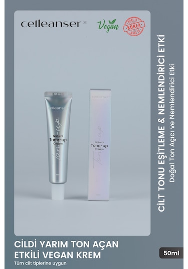 Celleanser Doğal Aydınlık ve Cilt Tonu Eşitleyici Vegan Krem 50 ML