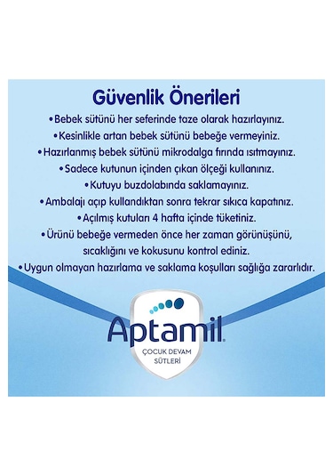 Aptamil 1 Bebek Sütü 800 x 2 Adet 1600 G