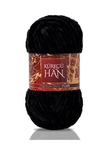 Kürkçü Han Kadife 100 G 95 M Örgü İpi Khkad Siyah