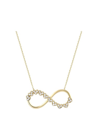 14 Ayar Kalpli Sonsuzluk Tasarım Altın Kolye Altın