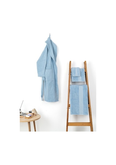 Soley Minerva %100 Pamuklu 2'Li El  -  Yüz Havlusu Seti Mavi 50 x 90 Mavi