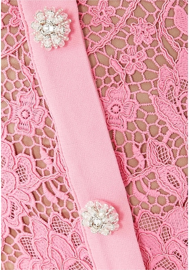 Self-portrait Self - Portrait Dantel Midi Etek Pembe