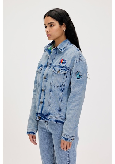 Adelina Mavi Kadın Denim Ceket-mavi Mavi