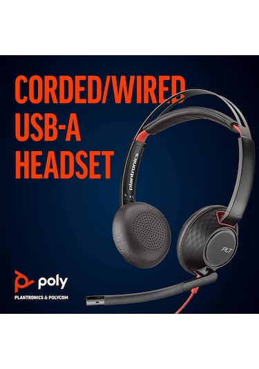 Plantronics Blackwire C5220 Kulak Üstü Çağrı Merkezi Kulaklığı