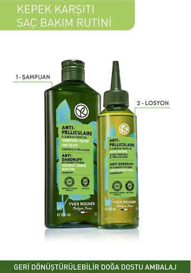 Yves Rocher Anti- Pelliculaire Kepek Karşıtı Şampuan 300 ML + Saç Losyonu 150 ML