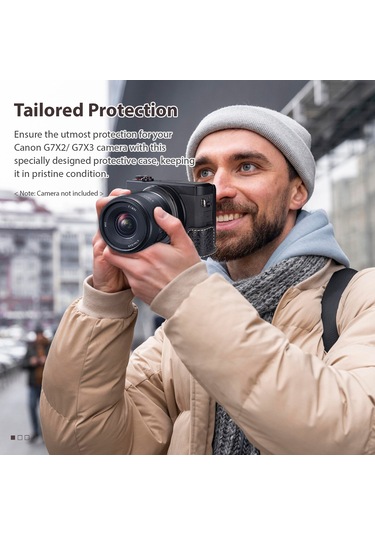 Tenfowee Kahverengi Pu Kamera Kılıfı, Mıknatıs Kapanmalı Ve Çıkarılabilir Askılı Askı İle, Canon G7x2/g7x3 İçin Uyumlu