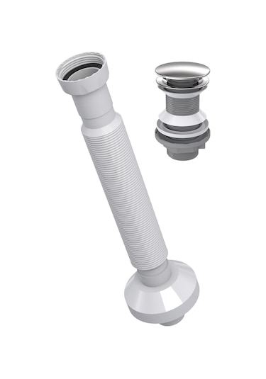 Monavit Çelik Kapaklı Klik Klack Lavabo Süzgeci Ve 32 Sifon Beyaz