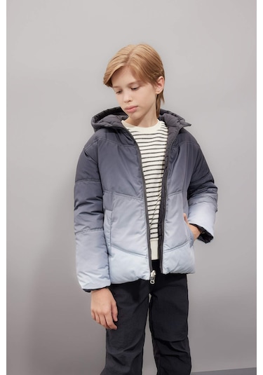 DeFacto Erkek Çocuk Su İtici Çift Taraflı Kapüşonlu Şişme Mont C5635A824WNAR31