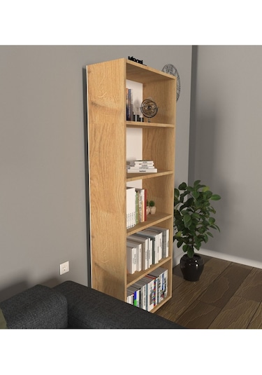 Modern 5 Raflı Kitaplık Dekoratif Kitaplık Rivoli
