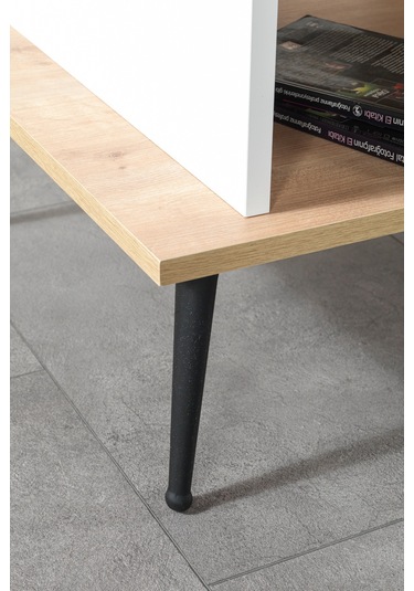 2011 Şile Metal Ayaklı Orta Sehpa , Salon Sehpası Beyaz - Safir Beyaz - Safir