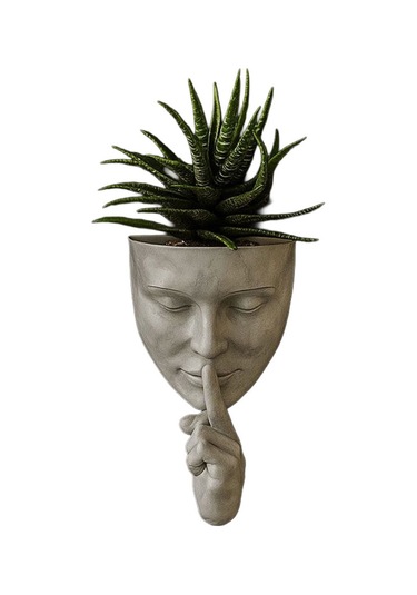 Şık Yüz Tasarımlı Dekoratif Saksı Modern Duvar Aksesuarı