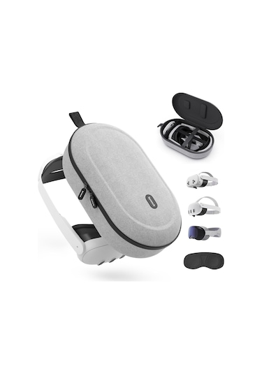 Large Sert Taşıma Çantası Meta Quest 3s/3/oculus 2/pico 4 Uyumlu Gri M42 L