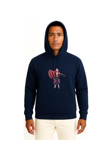 Kapüşonlu Hidan Kakuzu Deidara Itachi Uchiha Naruto Göğüs Tasarımlı Unisex Sweatshirt Lacivert