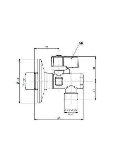 Eca 1/2" Filtreli Ara Musluk Krom Volanlı - 2 Adet Rozet Dahil 602111043-2 Krom