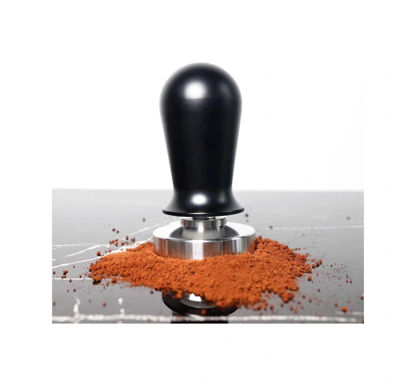 Geeksen Ahşap Saplı Paslanmaz Çelik Kahve Tamperi - 53mm Siyah Dengeleyici, Uniform Ölçü İçin Espresso Ve Kahve İçecekleri Siyah