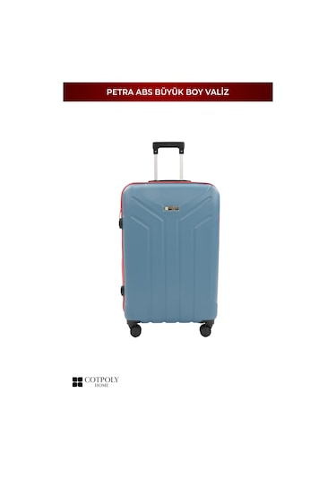 Cotpoly Home Petra Lüx Abs Büyük Boy Valiz 75 Cm Mavi Kırmızı