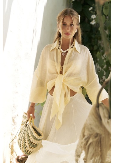 Lyra Oversize Sarı Gömlek sarı