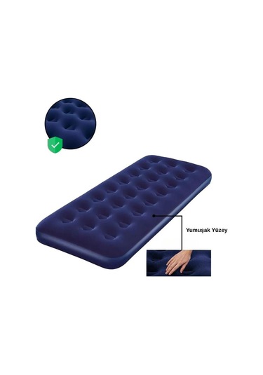 Madfox Tritech Luftbett Single Tek Kişilik Şişme Yatak Lacivert
