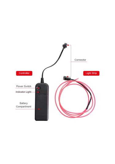 Samdoo Kırmızı Işıklı Scooter Araba Ambiyans Lambası - 200cm Led Şerit, Abs Malzeme, Uyarı Ve Takip Fonksiyonu