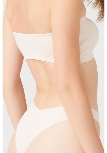 Ten Straplez Crop Top Büstiyer Ten Rengi