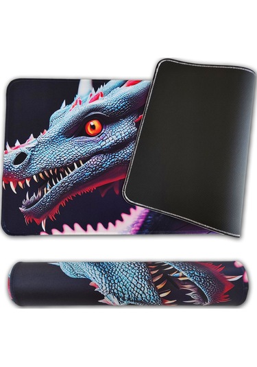 70x30cm Büyük Boy Kaymaz Dikişli Gaming Oyuncu Mousepad Ejder Xl