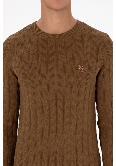 U.s. Polo Assn. Erkek Haki Melanj Kazak /triko 50307836-vr125 Haki Melanj