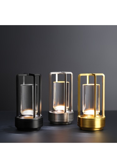 Yaozixa Usb Şarjlı Retro Dokunmatik Ambiyans Lambası - 2w Üç Renk Işık / Sürekli Parlaklık Ayarı, Altın - Bar, Kamp, Dekoratif Masa Lambası Diğer